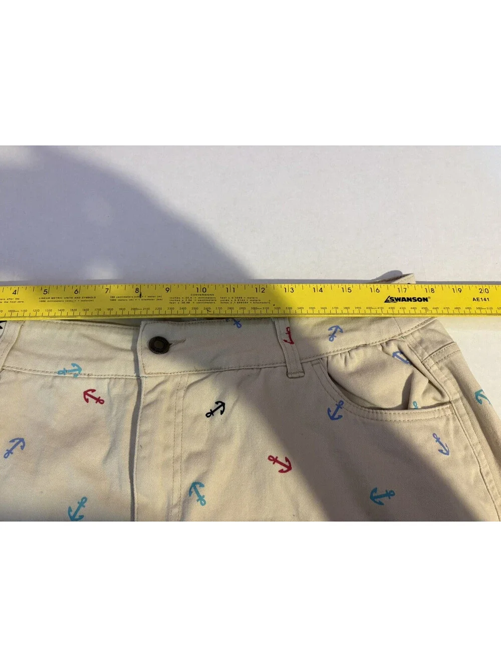 Woman Within Women’s Nautical Skort Cream with Embroidered Anchors Size 14W